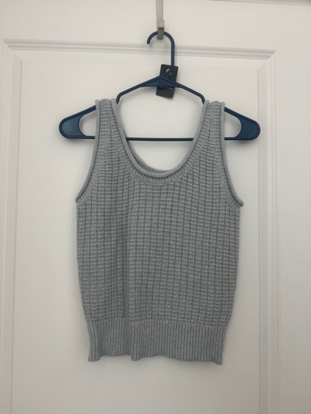 Quince 100% Organic Cotton Waffle Cropped Sweater Tank - Picture 2 of 5